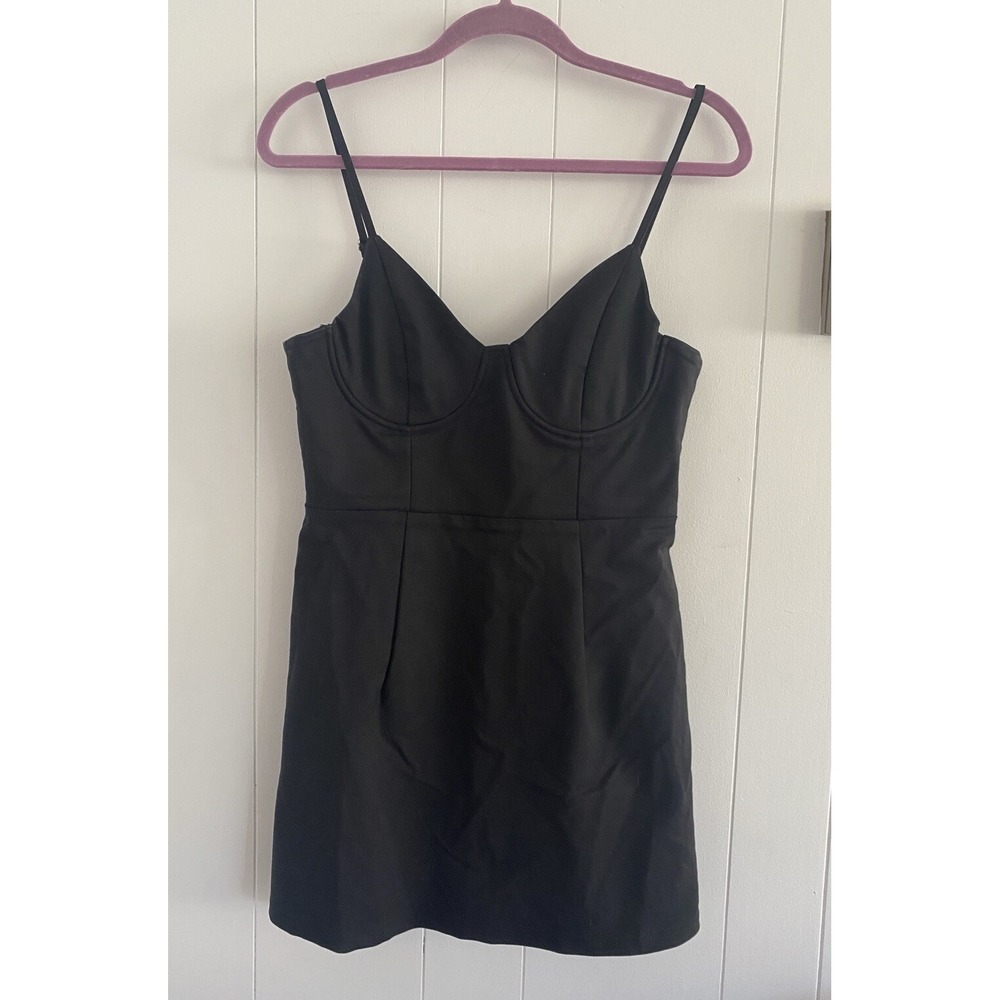 Princess Polly Womens Size 14 Novella Mini Black sleeveless‎ Bodycon dress